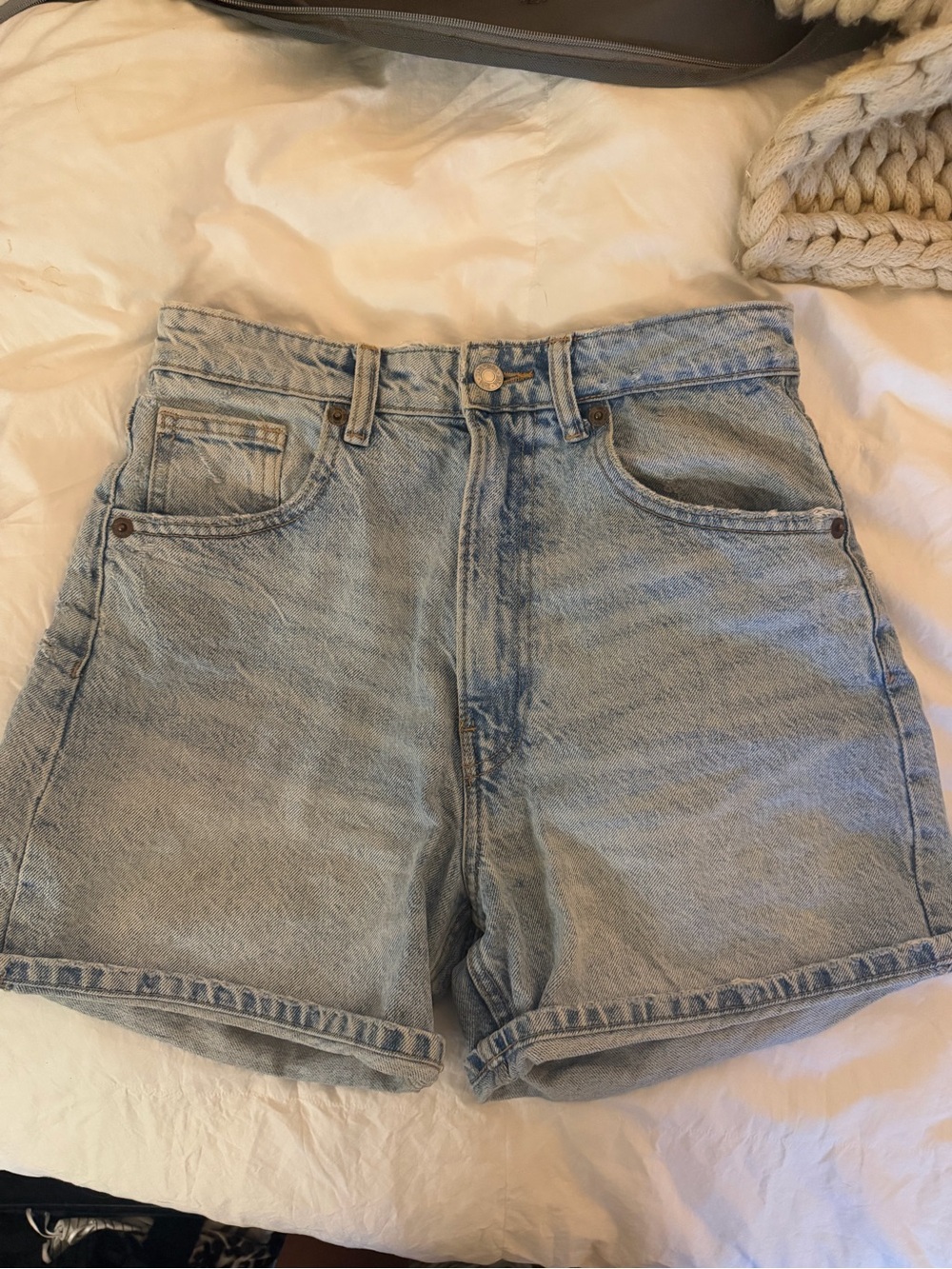Zara Light Blue Denim Shorts
